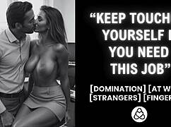 hey, that horny secretary got caught rubbing one out and bangs boss to keep her job