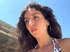 dude she slurps my cock on the beach then cumwalks with face full of jizz