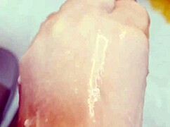 Bound foot fetish babe licks sucks feet in bondage blowbang cum swap.