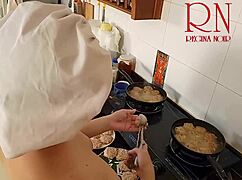 Nudist Housewife Regina Noir Cooks Naked In Kitchen Like A Maid
