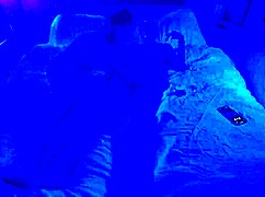 our cougar gives bedroom handjob under uv light experiment 😏✨