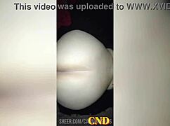 wet pussy brunette slut teases with her huge natural tits and fat ass on bed