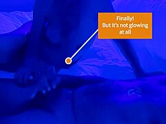 our cougar gives bedroom handjob under uv light experiment 😏✨