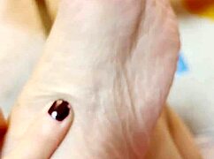 Bound foot fetish babe licks sucks feet in bondage blowbang cum swap.