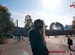 skinny blonde german milf hooked on street for real blind date fuck