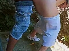 Petite Latina Whore Anal Creampie Behind Abandoned House!
