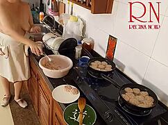 Nudist Housewife Regina Noir Cooks Naked In Kitchen Like A Maid