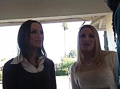 Two Brunettes Suck Lick And Swap Cum From Neighbor's Big Black Cock Missionary