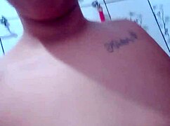 Depraved latina prostitute teases dripping juicy pussy in shower for cock