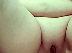 mature blonde milf spreads big pussy lips for deep black anal dildo pounding