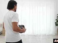 personal trainer stretches everly's tight ass for massive cock creampie