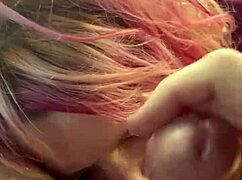 Pretty whore kneels in backseat sucking cock before cum in mouth load?