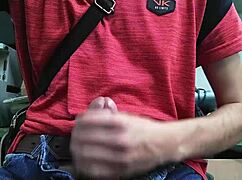 Skinny solo amateur masturbates monster cock at desk homemade young sexy