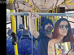 pretty redhead student groped under miniskirt by stranger on crowded bus