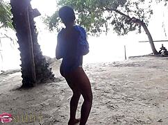 wild ebony bitch hunted fucked hard homemade in part one action