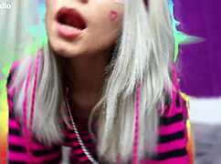 emo girl uses big toy on herself with double play and squirt