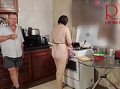 Morning Kitchen Chaos Turns into Wild Comedy Fuck Fest with Ripped Clothes!