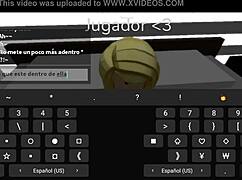 playing solo with this hot big ass big tits babe in roblox