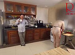 Morning Kitchen Chaos Turns into Wild Comedy Fuck Fest with Ripped Clothes!