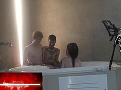at the motel hidro nerd gets dominated in threesome by goddesses with monster cocks pt3