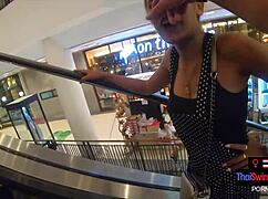 thai teen slurps her boyfriend's huge cock post-bowling 😜