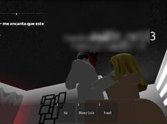playing solo with this hot big ass big tits babe in roblox
