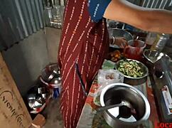 servant fucks me hard in kitchen after cooking young pussy