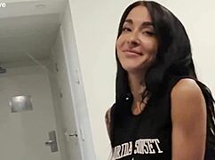 POV hotel fuck skinny Italian tourist Silvia Preslar rides hard