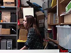 Punish this redhead teen thief fucking her big natural tits hard
