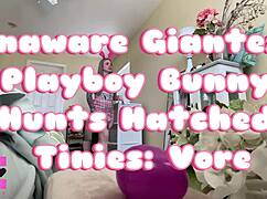 Giantess Playboy Bunny Hunts Tiny Prey in Vore Fantasy
