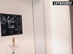 Ebony zaawaadi gets seduced by roommate into bent over interracial doggystyle cumshot dorm fuck