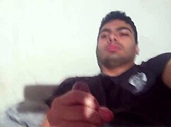 Sexy numero uno masturbates huge cock up close till cumshot on bed