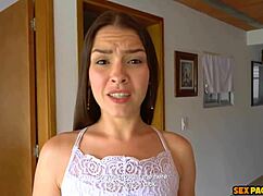 Petite latina tourist teen gets her tight ass railed hard by big cock pov closeup