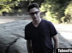 Fake Instructor Pounds Blonde Teen's Throat and Pussy Outdoors Rough!