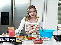 innocent cooking interview turns into stepmom freeuse doggy