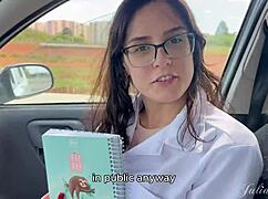 i got busted slobbering on his huge cock in the car... public deepthroat therapy 😏