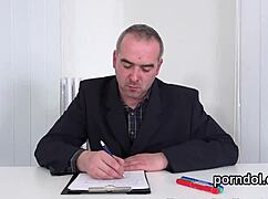 Sweet young girl trembles tempted by elderly instructor's deep poke.