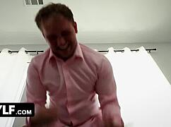 blonde milf deepthroats in risky business parody roleplay