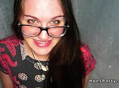 A guy captures his hot babes taking big cocks in a wild homemade orgy party.