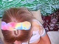 first time college student sucks off her math teacher like a lollipop after school then gives him her tight young pussy