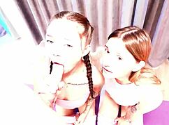 fitness trainer pounding two juicy shaved teens missionary style?