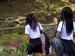 Hot college students skip class for steamy lesbian scissoring fun