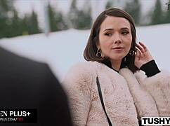 tushy beauty eve sweet lures clemence audiard and boyfriend into anal chalet threesome