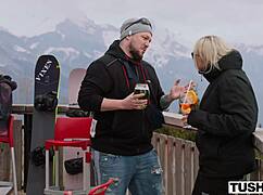 tushy beauty eve sweet lures clemence audiard and boyfriend into anal chalet threesome