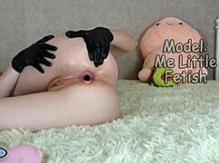 stepsister pisses in latex gloves with buttplug ass big clit masturbation