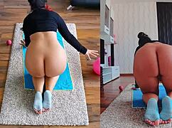 dare you watch my naughty milf ass spread yoga workout?