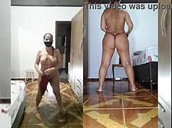 damn this bbw strips red lingerie slowly then rides dildo pov full vid