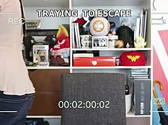 Sexy latina Gaby Meza bound as Wonder Woman in MrX BDSM bondage gag and tit torment