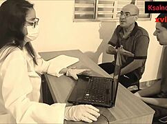 Doctor Grabs Young Guy's Cock During Checkup Ends In Wife Fuck Fest