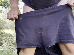 ugh public pissing in woods from car is so kinky homemade pov comp